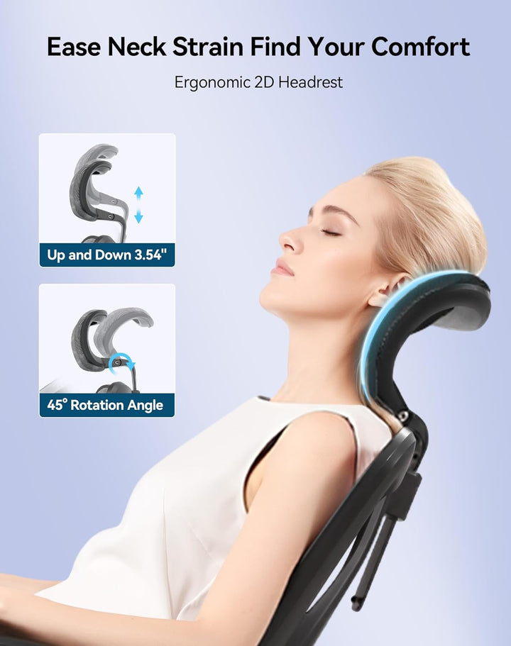 SIHOO Ergonomischer Bürostuhl, Chefsessel mit 3D verstellbare Armlehne und Lendenwirbelstütze, Hautf