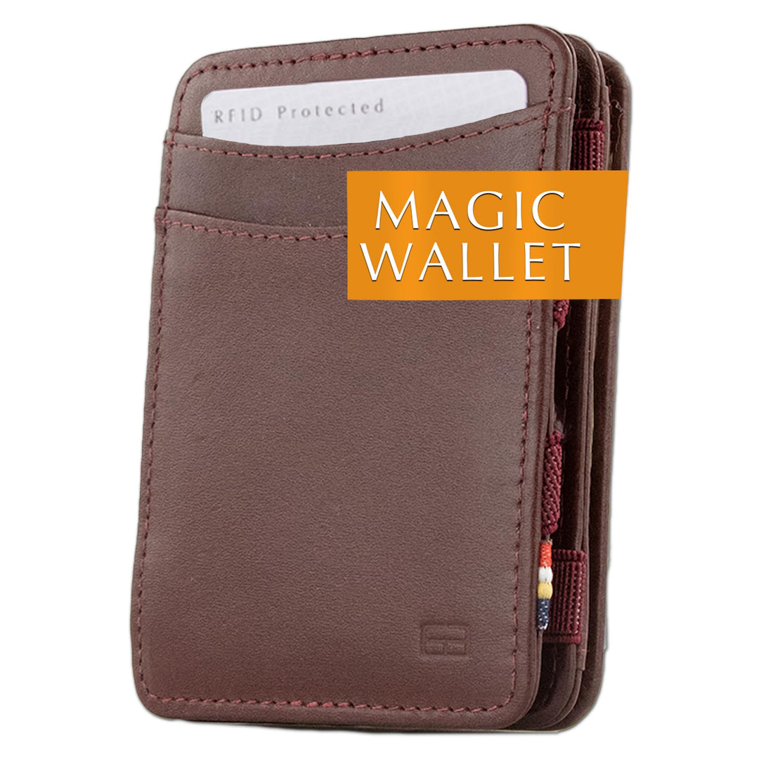Hunterson Flacher Geldbeutel Fuer Herren aus Leder, Magic Wallet mit RFID-Schutz, Geldboerse mit Kle