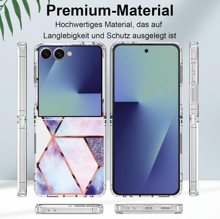 Handyhülle für Samsung Galaxy Z Flip 7 Hülle Silikon Dünn Slim Marmor Bunt Muster Motiv Z Flip7 Hand