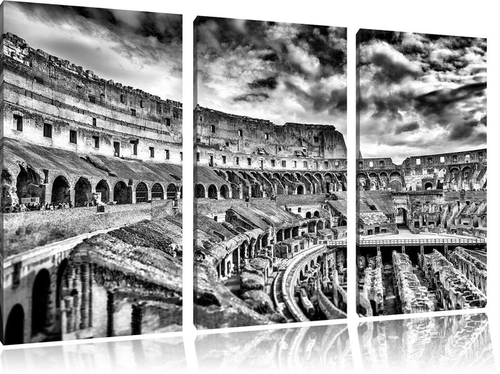Pixxprint Colloseum in Rom von innen als Leinwandbild/Grösse: 3 Teilig (120x80 cm) cm/Wandbild/Kunst