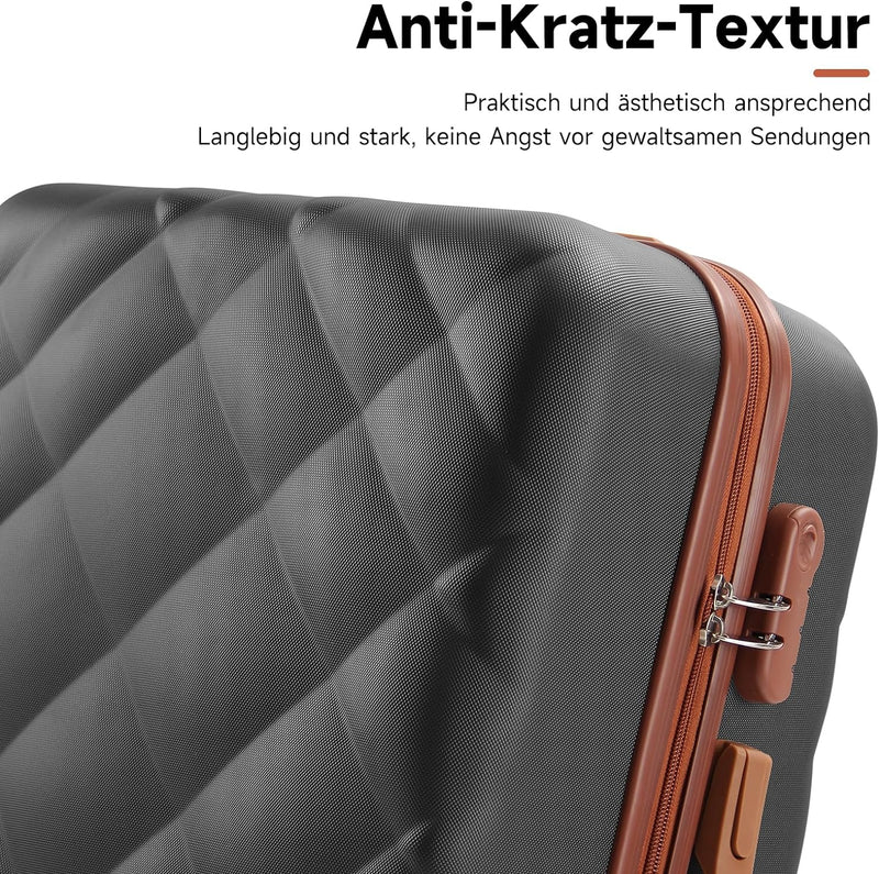 HOMELUX Kofferset 3 Teilig Hartschale Reisekoffer ABS Leicht Trolley Rollkoffer Hartschalenkoffer Se