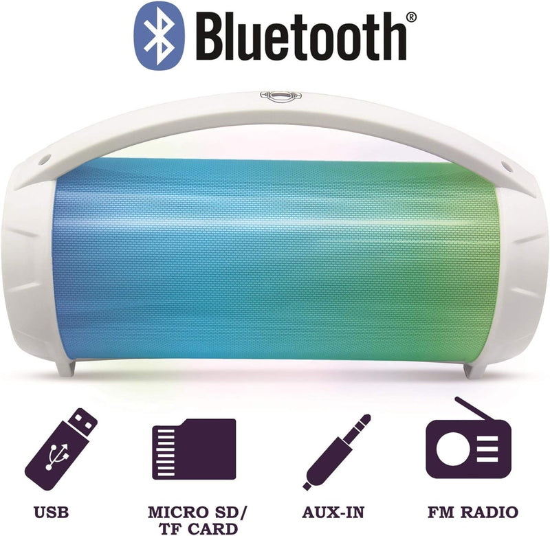 Lexibook BTP585Z iParty-Tragbarer Bluetooth-Lichtlautsprecher mit Mikrofon, Stereoanlage, Lichteffek