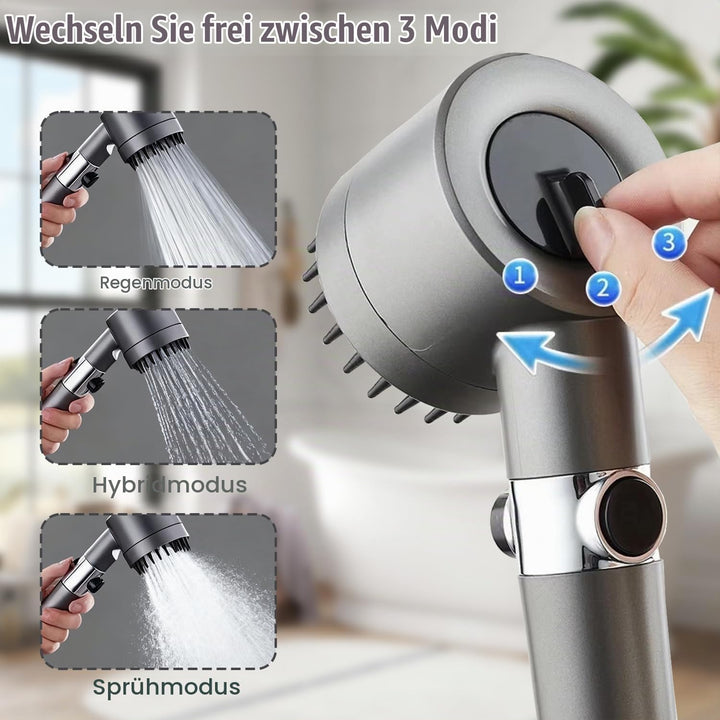 Duschkopf mit Filter, Hochdruck Handbrause mit 2 M Schlauch, 3+1 Strahlarten, Duschkopf Wassersparen