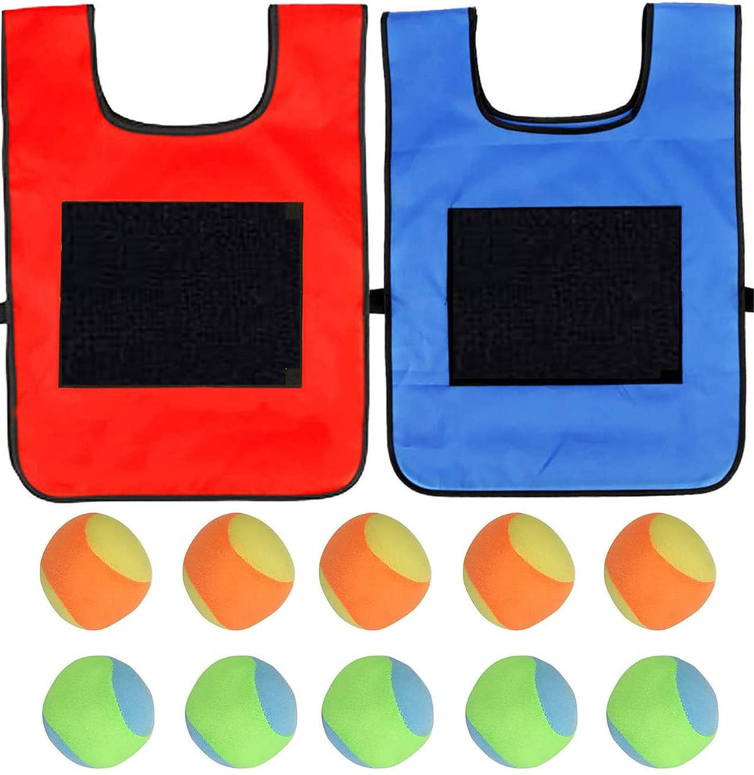 BEOIUCZZY 2 Stück Sticky Ball Weste, Völkerballspiel Set Völkerball Spielset Klettballspiel für Kind