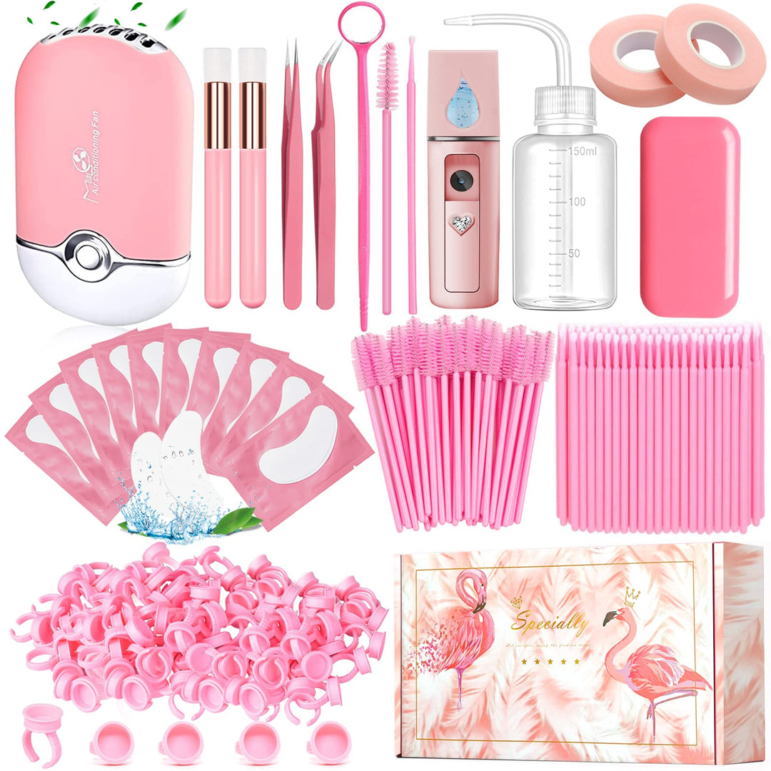 Wimpernverlängerung Set Professionell Lash Extension Kit USB Wimpern Föhn Nano Mist Sprayer Eye Gel