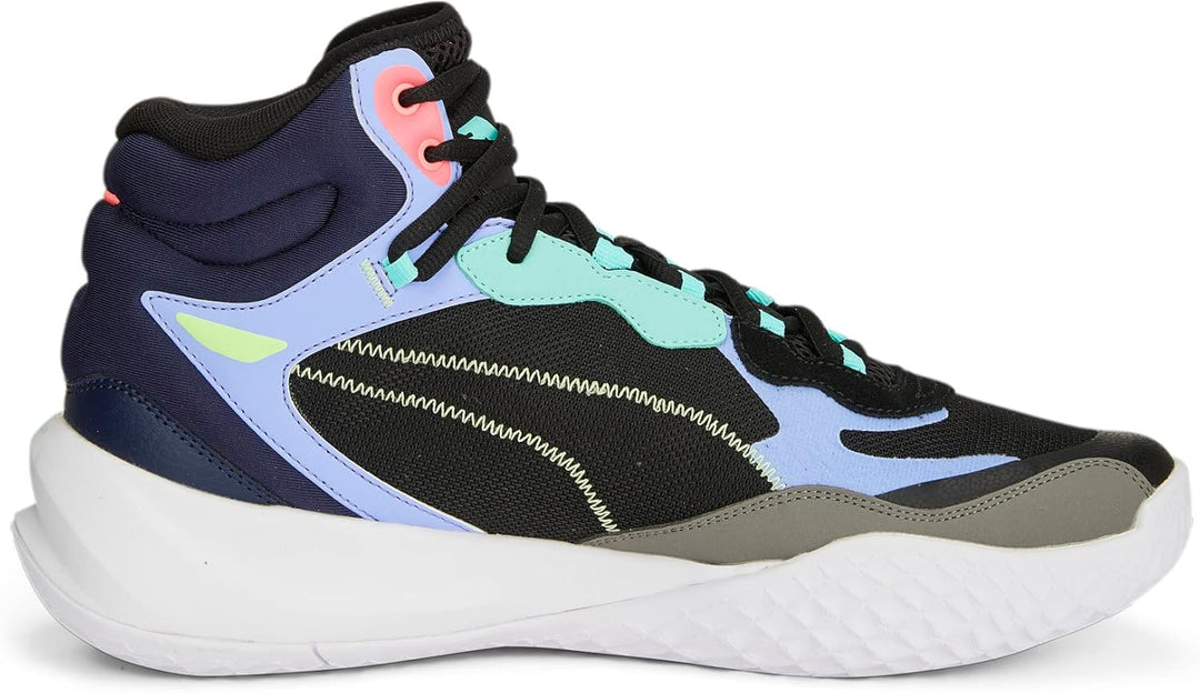 PUMA Unisex Playmaker Pro Mid Leichtathletik-Schuh 44.5 EU Puma Black Elektro Purple, 44.5 EU Puma B