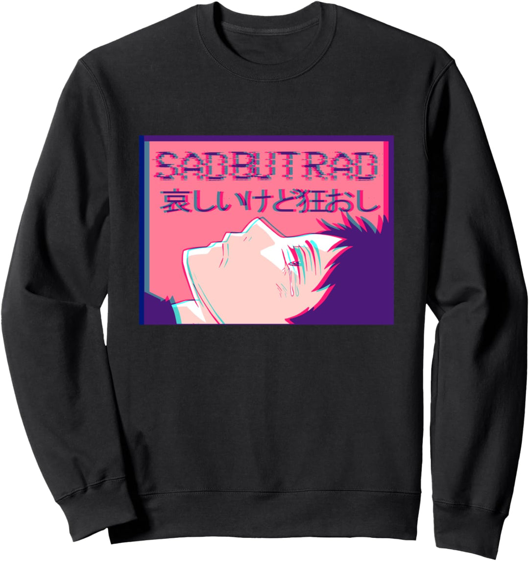 Sad But Rad Anime Boy Soft Boy Eboy Vaporwave Aesthetic Sweatshirt
