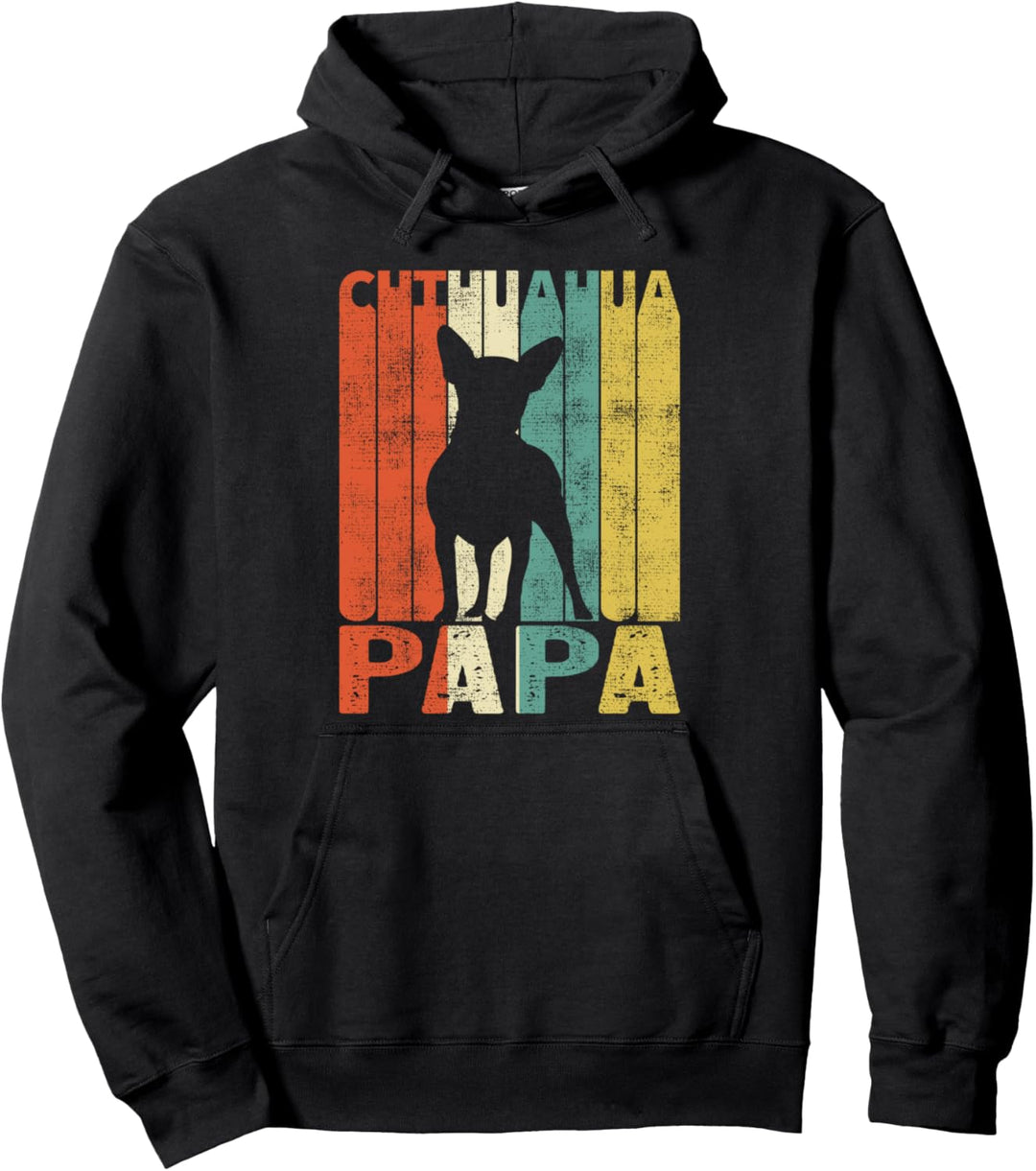 Retro Chihuahua Papa Kleine Hunde Herrchen Geschenke Pullover Hoodie