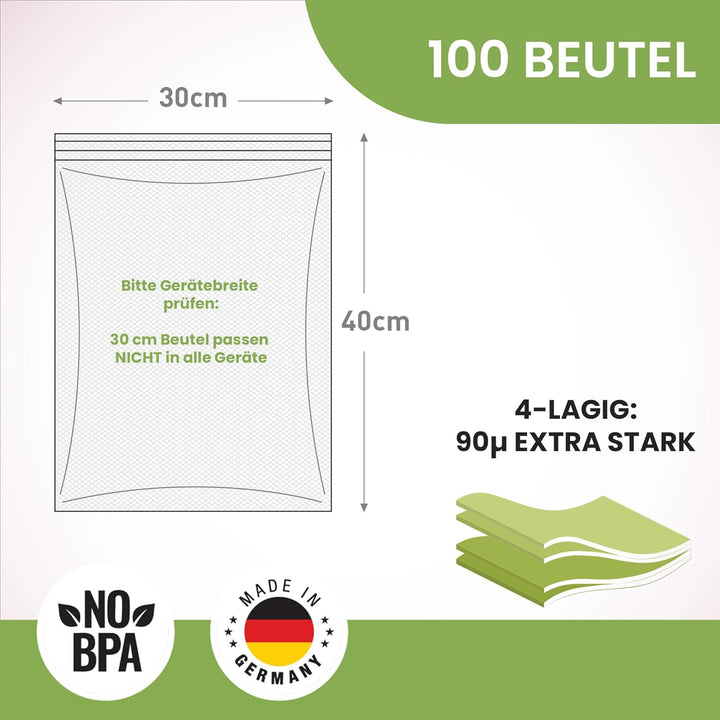Vakuumierbeutel culivac 100 Vakuumbeutel 30x40cm Premium, Folienbeutel für jedes Folienschweissgerät