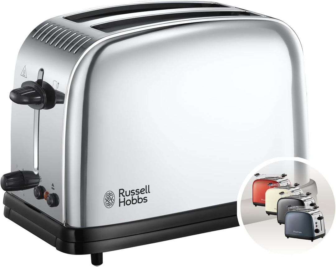 Russell Hobbs Toaster [für 2 Scheiben] Victory Edelstahl (extra breite Toastschlitze, 6 Bräunungsstu