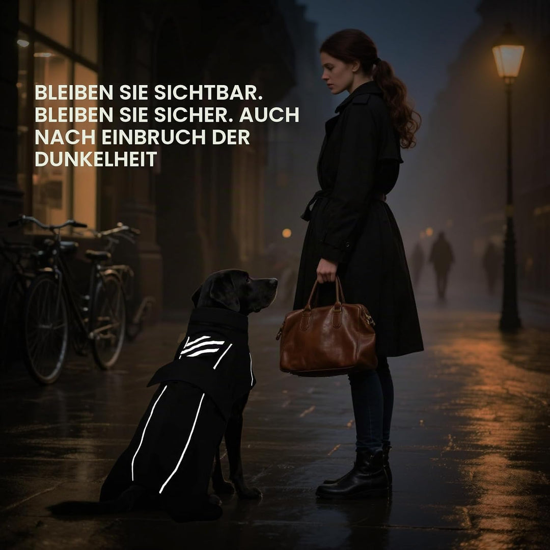 Hunde-Regenmantel – wasserdicht und reflektierend, verstellbare Passform mit Loch für die Leine und