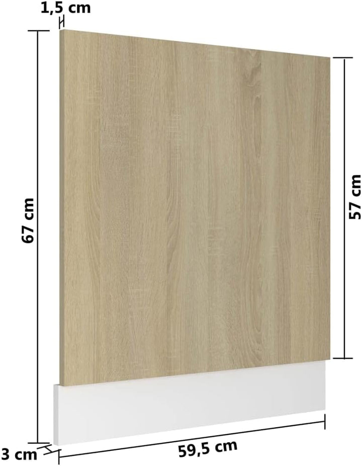 Geschirrspülerblende Sonoma-Eiche 59,5x3x67 cm Holz Küchenarbeitsplatte SpüLmaschine Teilintegriert