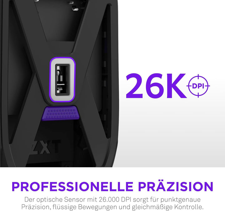 NZXT Gamingmaus Lift Elite Wireless – Ultraleicht: 57 g – Abfragerate 4K / 8K, optische Schalter, op