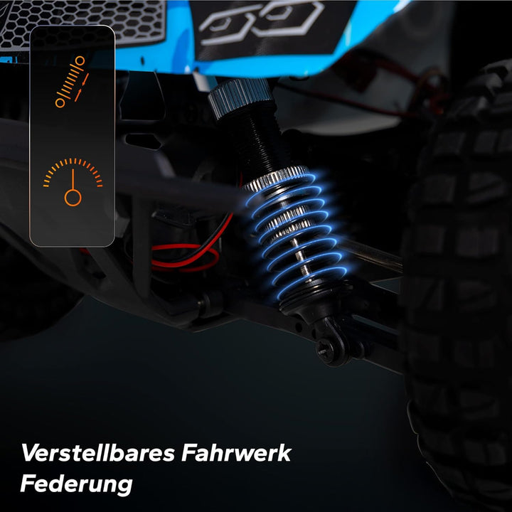 Overmax X-Hooligan Grosses Schnelles Ferngesteuertes Auto, Massstab 1:10, Geschwindigkeit 50 km/h Re