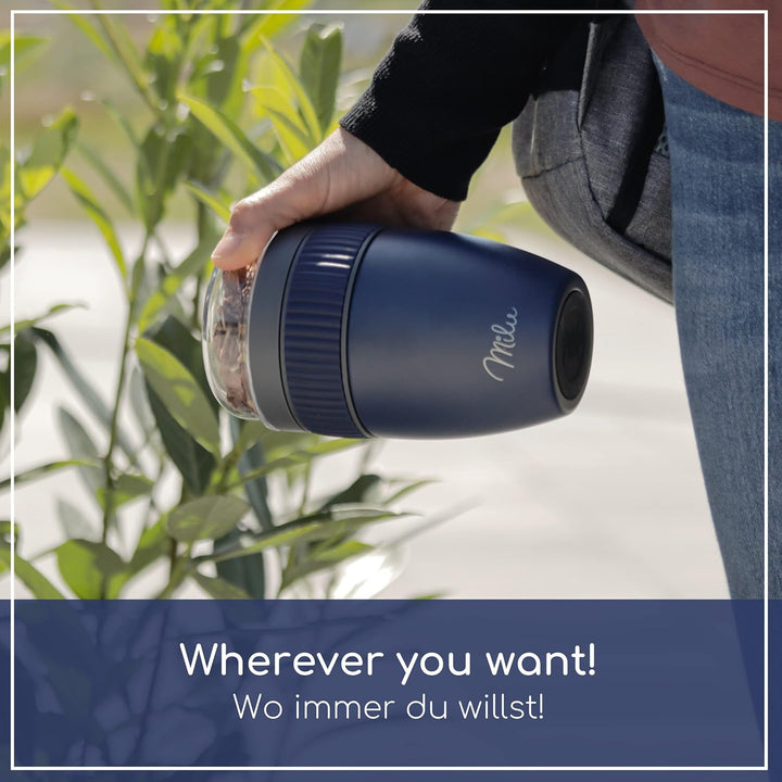 Milu Müslibecher to go 400ml I isolierter Edelstahl Joghurtbecher für Müsli I auslaufsicherer Becher