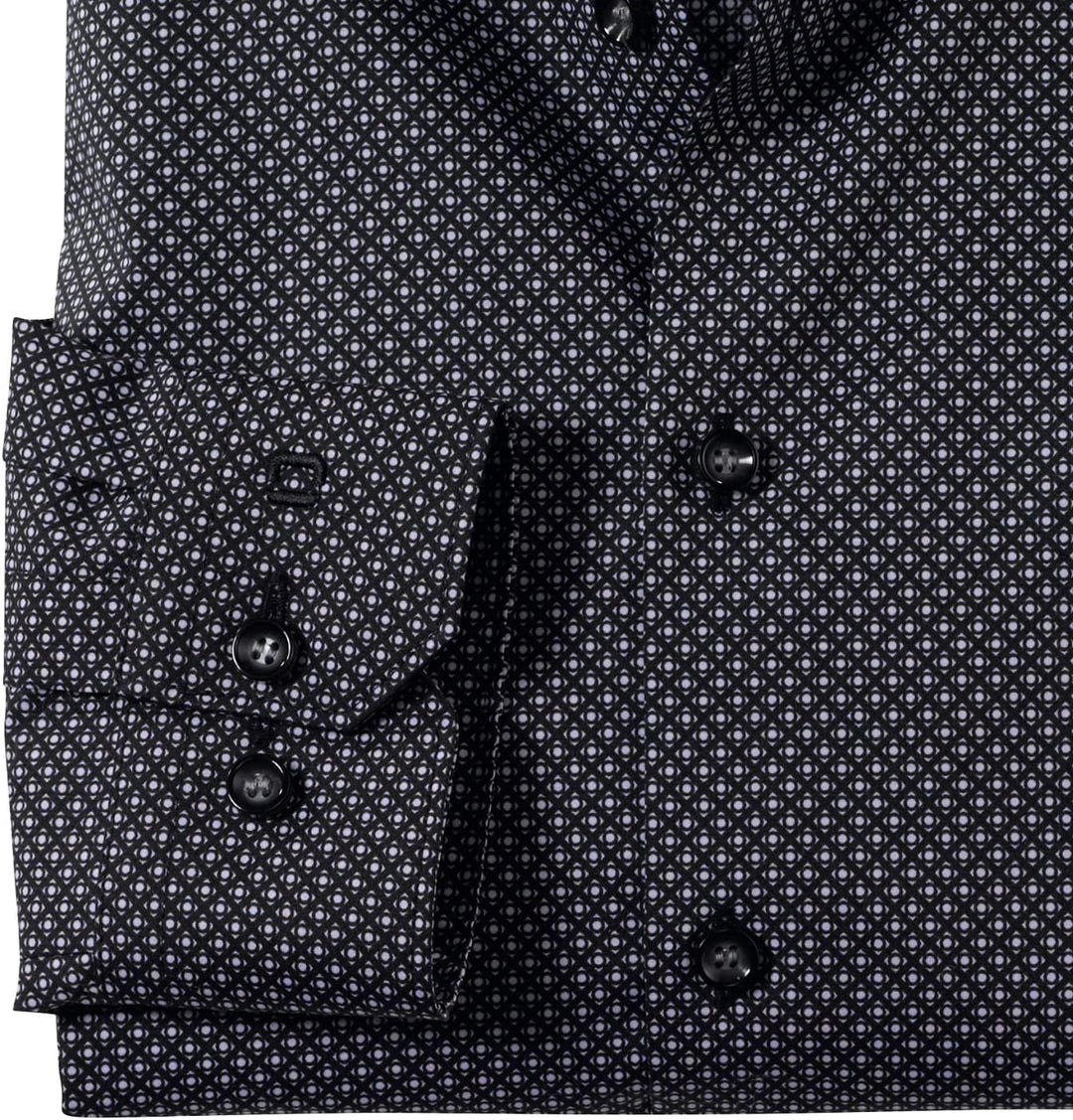 OLYMP Herren Businesshemd Langarm No. Six,Rotationsdruck,super Slim,Modern Kent 40 Schwarz 68, 40 Sc