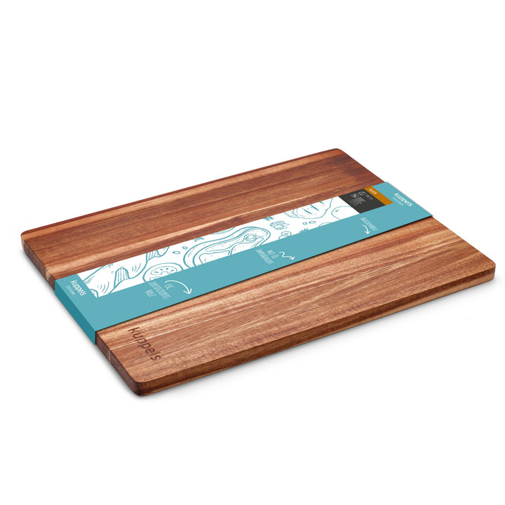 Kuppels Schneidebrett SLICE | Akazienholz | 40 x 30 x 1,5 cm | Holzbrett klingenschonend | Schneideb