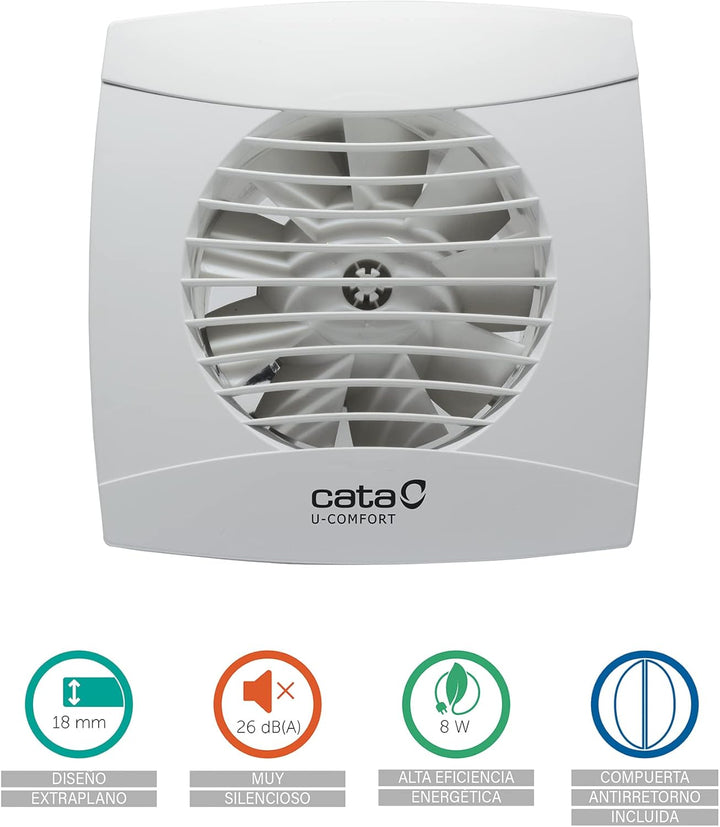 Cata UC-10 Standard Turbine Ø 100 WC Bad-Lüfter 110 m³/h 26 dB (A) Decken Wandmontage (weiss)