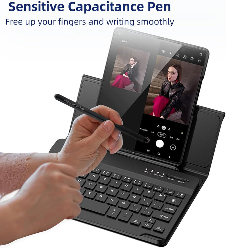 4 in 1 Tastatur, Ständer und Maus Set für Samsung Galaxy Z Fold 7 6 5 4, Tragbare Bluetooth-Tastatur