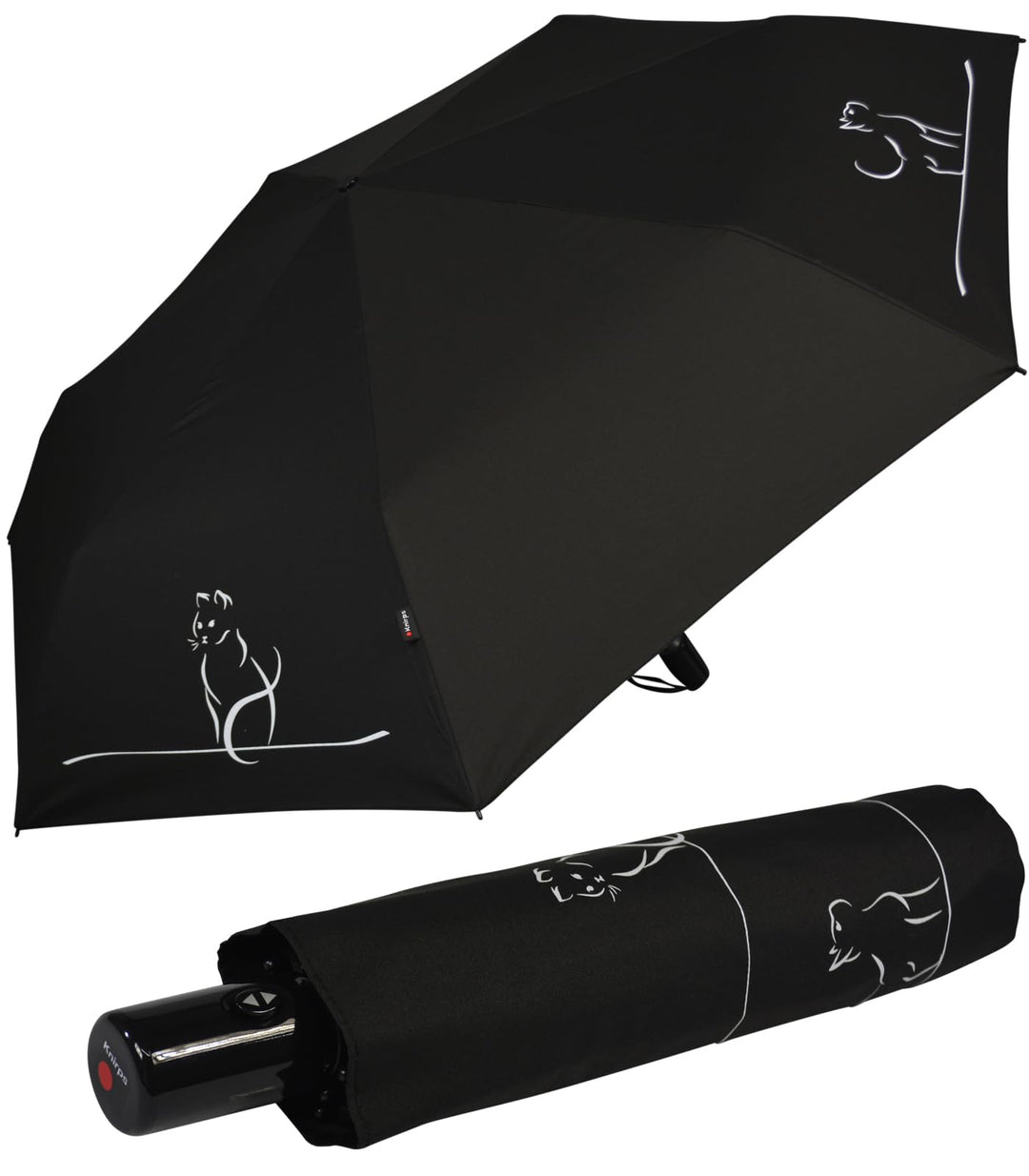 Knirps Taschenschirm Slim Duomatic Auf-Zu-Automatik Cat move