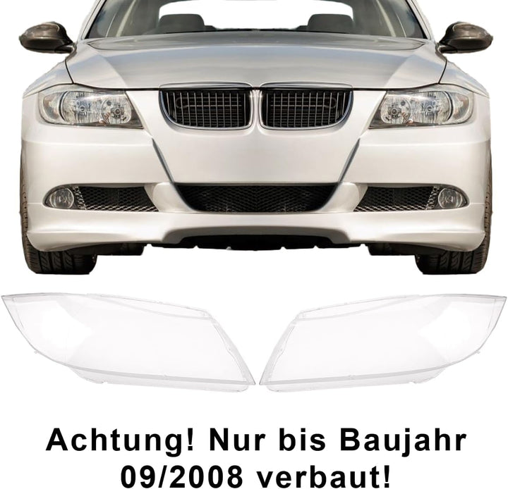 LST Scheinwerferglas Streuscheibe Frontlicht Abdeckung rechts kompatibel mit BMW 3er E90 E91 Touring