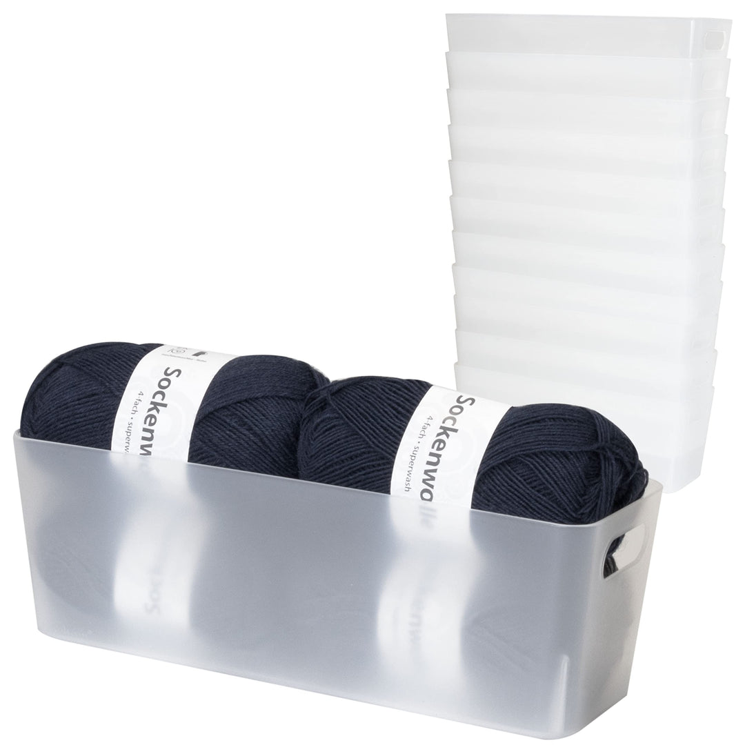 12x Ordnungsbox 10cm hoch milchig-transparent 30x10x10cm 2L Ordnungskorb Milchig-transparent 12 STÜC