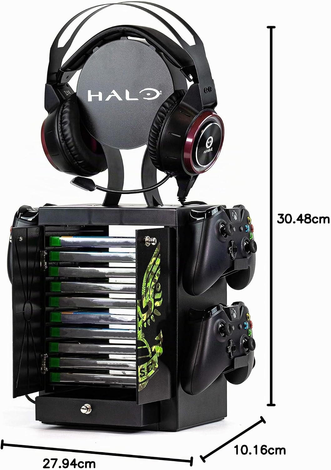 Numskull Official Halo Game Storage Tower, Controller Holder, Headset Stand for PS4, Xbox One, Ninte