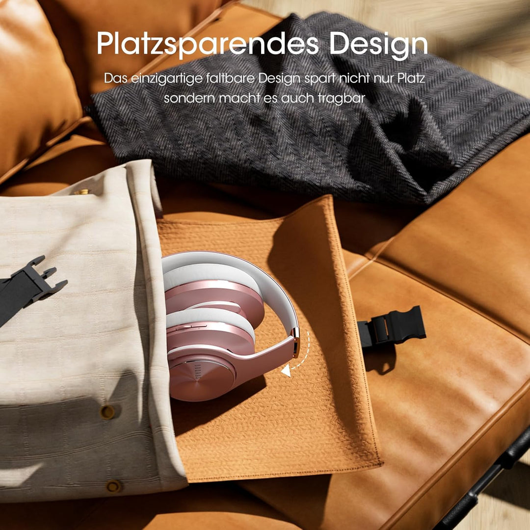 DOQAUS Bluetooth Kopfhörer Over Ear, Bis zu 90 Std Kabellose Kopfhörer mit 3 EQ-Modi, HiFi Stereo Fa