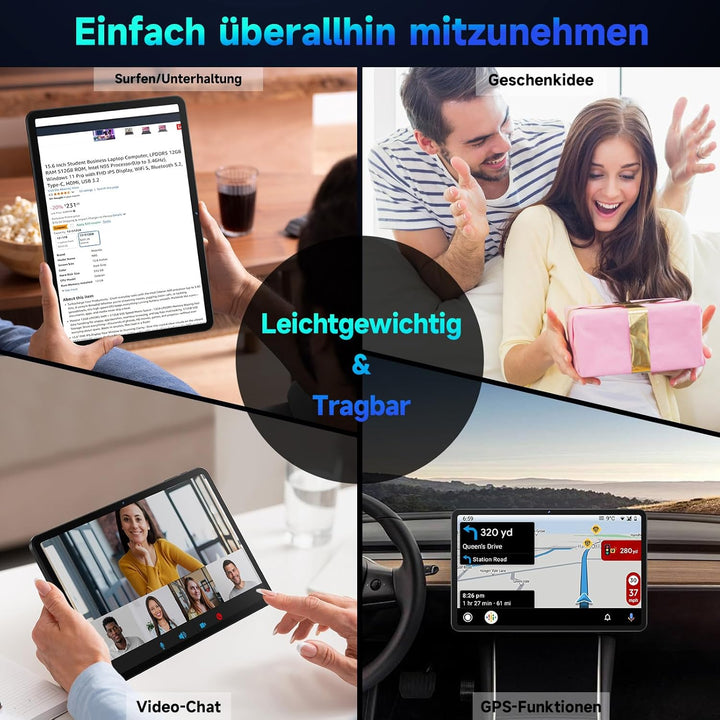 FEONAL Android 15 Tablet 12 Zoll 2K Display Helio G99 Gaming Tablet mit Tastatur/Stift/Maus, Gemini