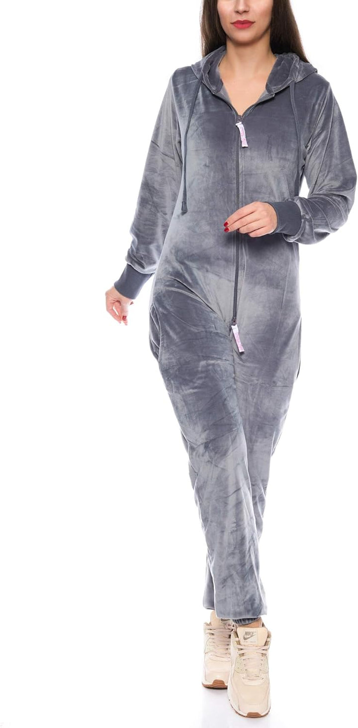 Crazy Age Damen Jumpsuit aus Samt (Nicki, Velvet) Wohlfühlen mit Style. Elegant, Kuschelig, Weich. O