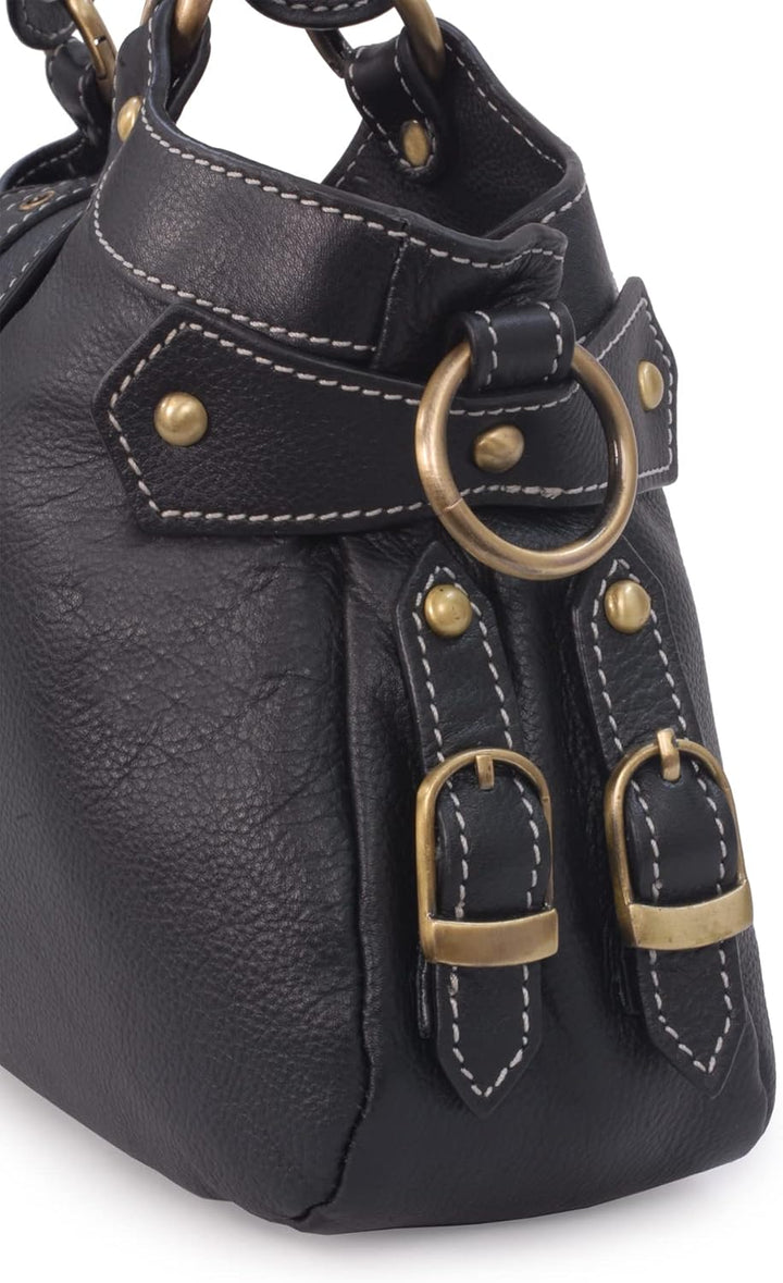 Catwalk Collection Handbags - Leder - Umhängetasche/Schultertasche - Handtasche mit Schultergurt - N