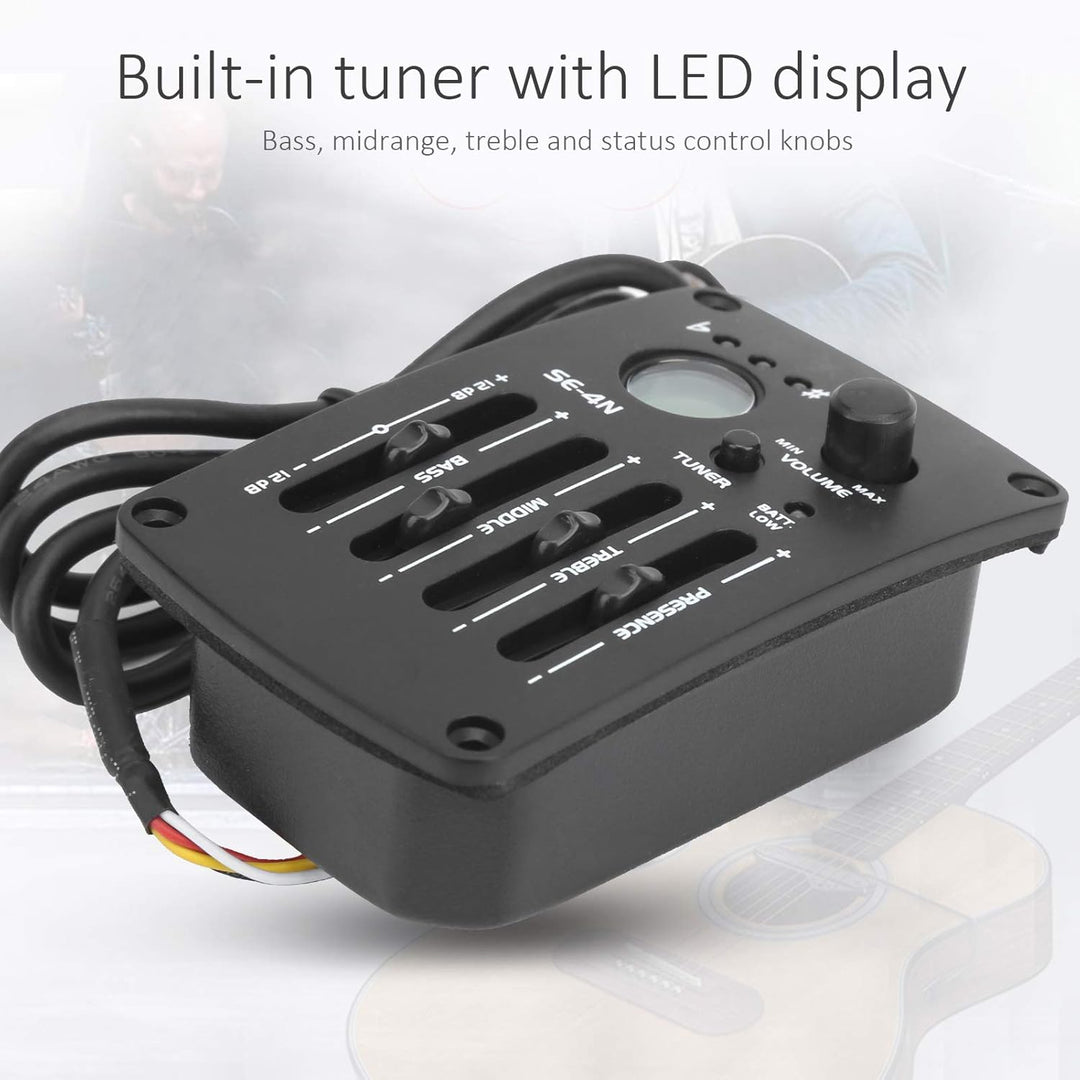 4 Band Equalizer Pickup Akustikgitarre Digital Tuner EQ SE-4N Preamp, 6,35 Mm XLR-Ausgangsbuchsen, B
