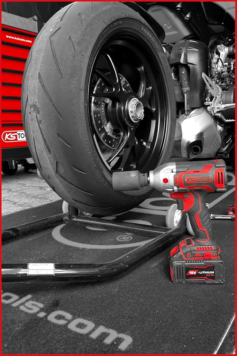 KS Tools 515.6100 eMONSTER 1/2“ Brushless-Akku-Schlag-Schrauber-Satz, 9-tlg