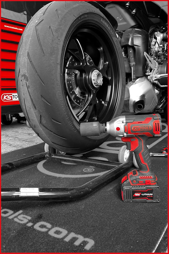 KS Tools 515.6100 eMONSTER 1/2“ Brushless-Akku-Schlag-Schrauber-Satz, 9-tlg