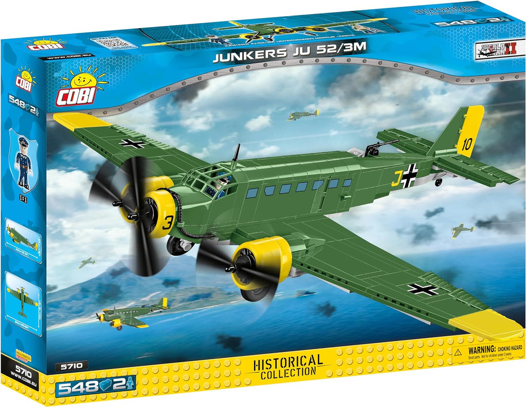 COBI 5710 Junkers JU 52/3M Toys, 3-99 YEARS OLD, Grün Gelb