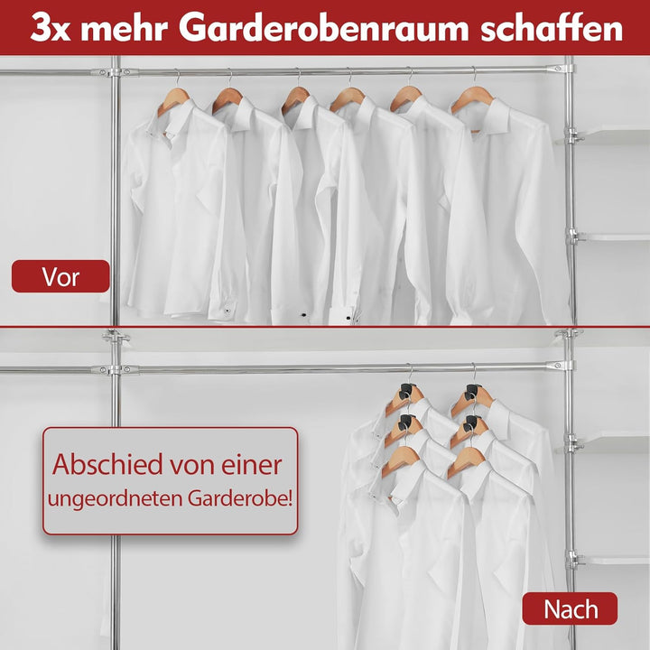 Kleiderbügel Platzsparend 100 Stück - Schwerlast Organizer bis 20KG | Stabile platzsparende Kleiderb
