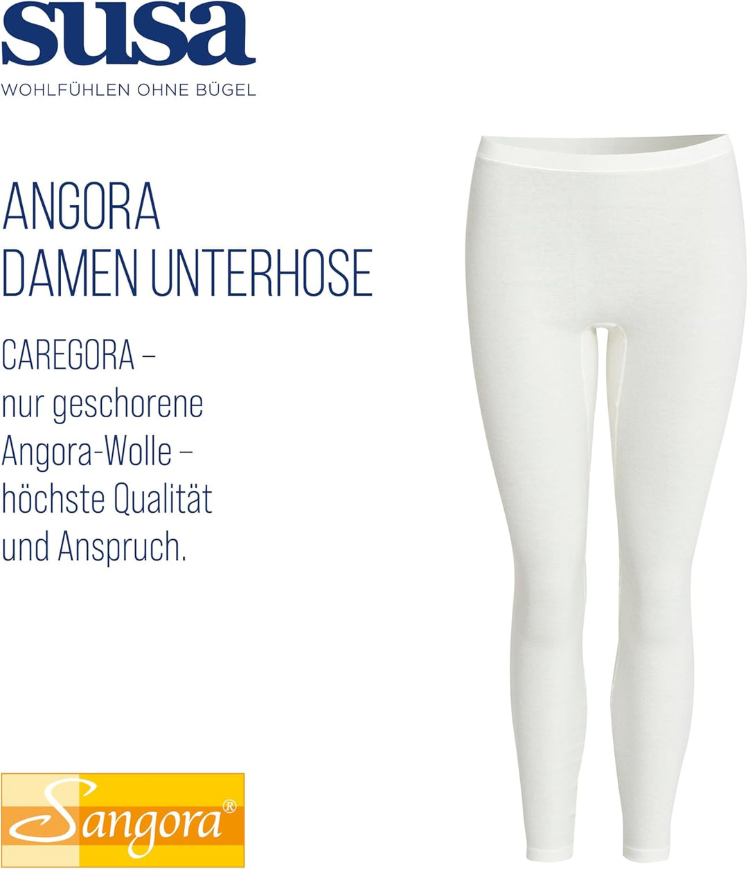 SUSA Lange Unterhose Damen Angora I Kälteschutz mit angenehmem Tragekomfort I 100% Made in Germany I