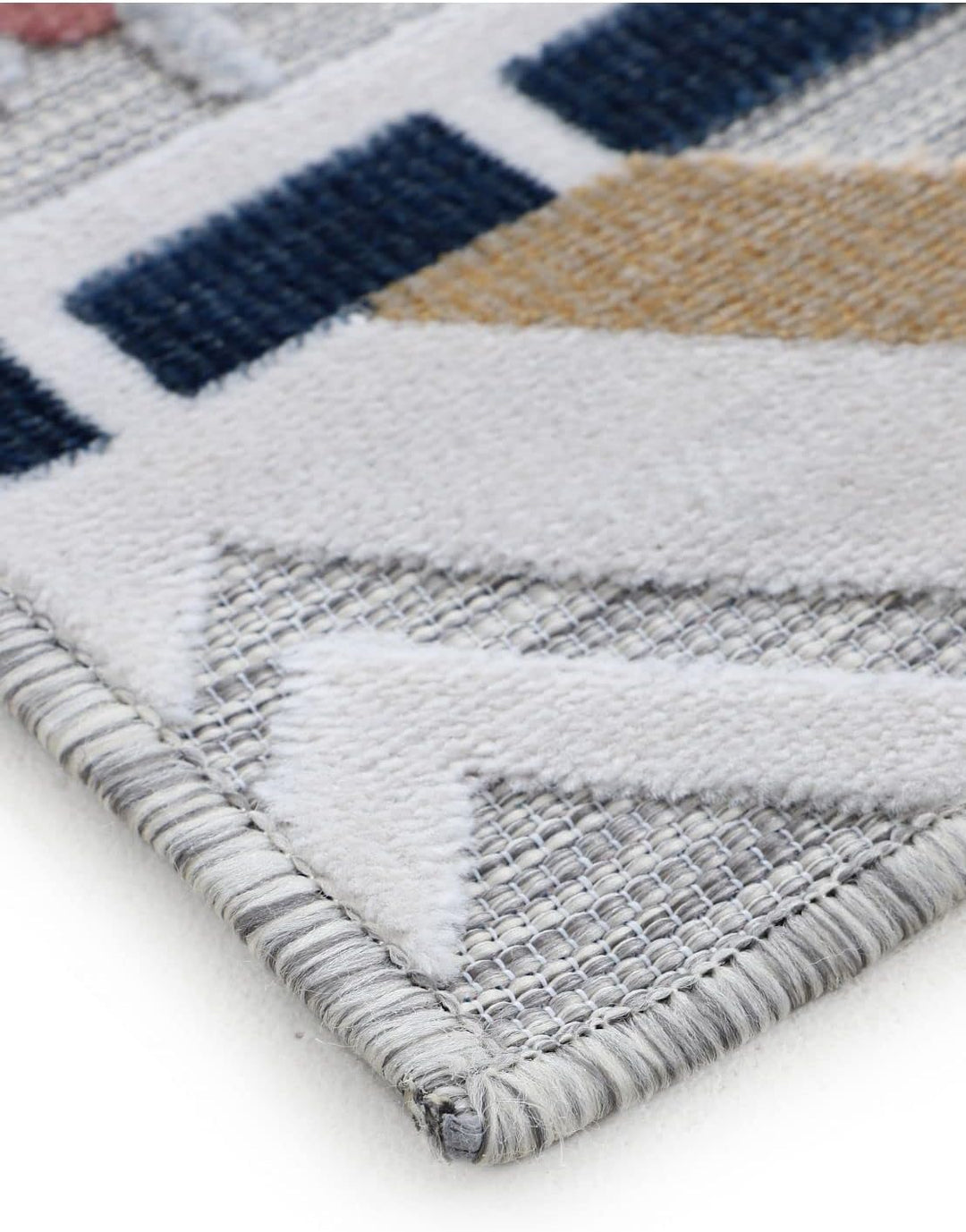 carpetfine In- und Outdoor Teppich Deja Läufer Multicolor 60x180 cm | Moderner Teppich Wetterfest fü
