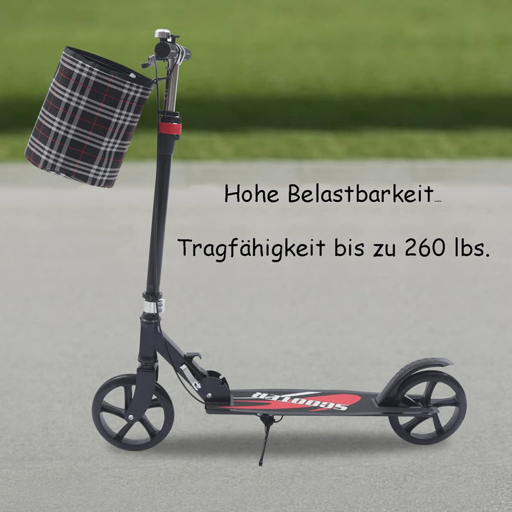 Tretroller Klappbar,City Scooter Roller fur Erwachsene Kinder Höhenverstellbar mit breiter &Dicker P