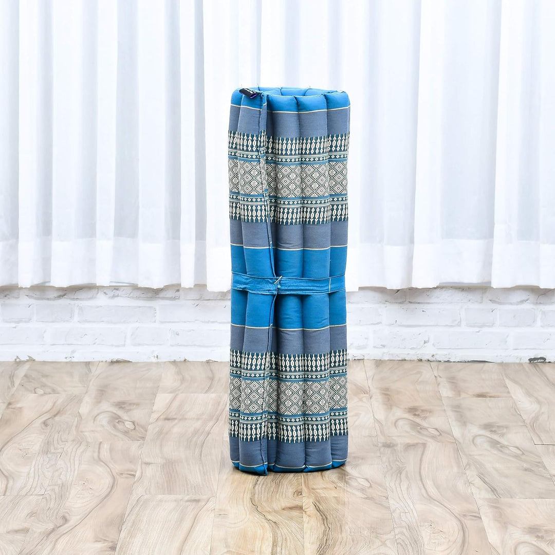 Leewadee Zabuton Rollbare Meditations-Matte Tragbare Sitzmatte Ökologisches Naturprodukt, Kapok, 69