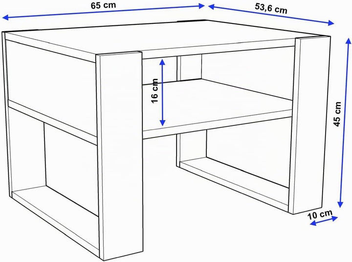 MRBLS Couchtisch – modernes rustikales Design – Wohnzimmer-Tisch Beistelltisch Kaffeetisch Sofatisch