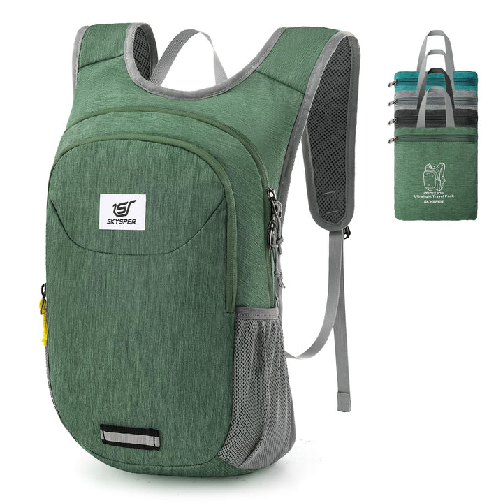SKYSPER Faltbarer Rucksack 10L Ultraleicht Tagesrucksack Daypack Wanderrucksack Klein Outdoorrucksac