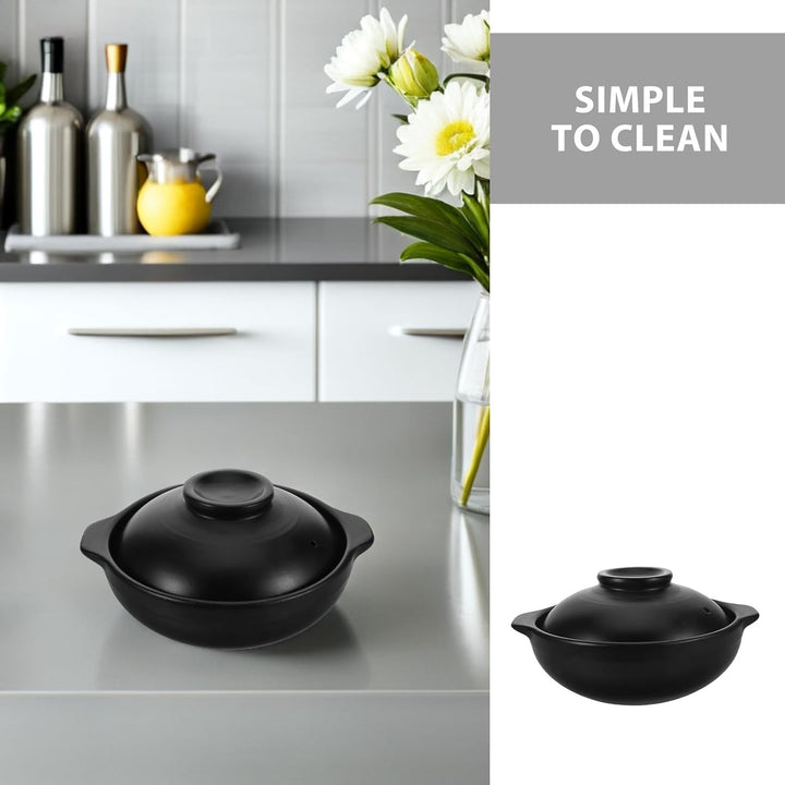 MAGICLULU Tontopf Zum Kochen Mit Deckel Terrakotta-Auflaufform Für Koreanisches Tonkochtopf Für Reis