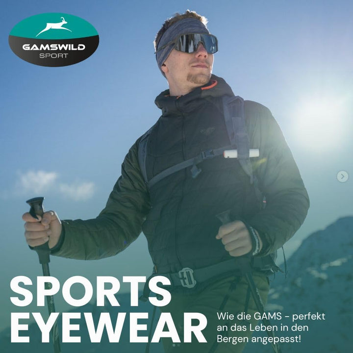 Gamswild WS2244 Sportbrille Sonnenbrille TR90 Fahrradbrille Skibrille Damen Herren Unisex verstellba