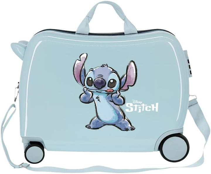 Disney Stitch Naughty Make a Face Blauer Kinderkoffer 50x38x20 cm Starres ABS Seitliches Zahlenschlo
