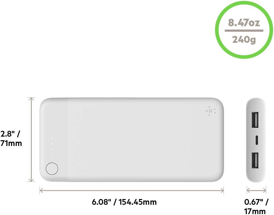 Belkin Boost Charge Powerbank 10K mit Lightning Connector (MFi-zertifiziert, für iPhone 12, 12 Pro,