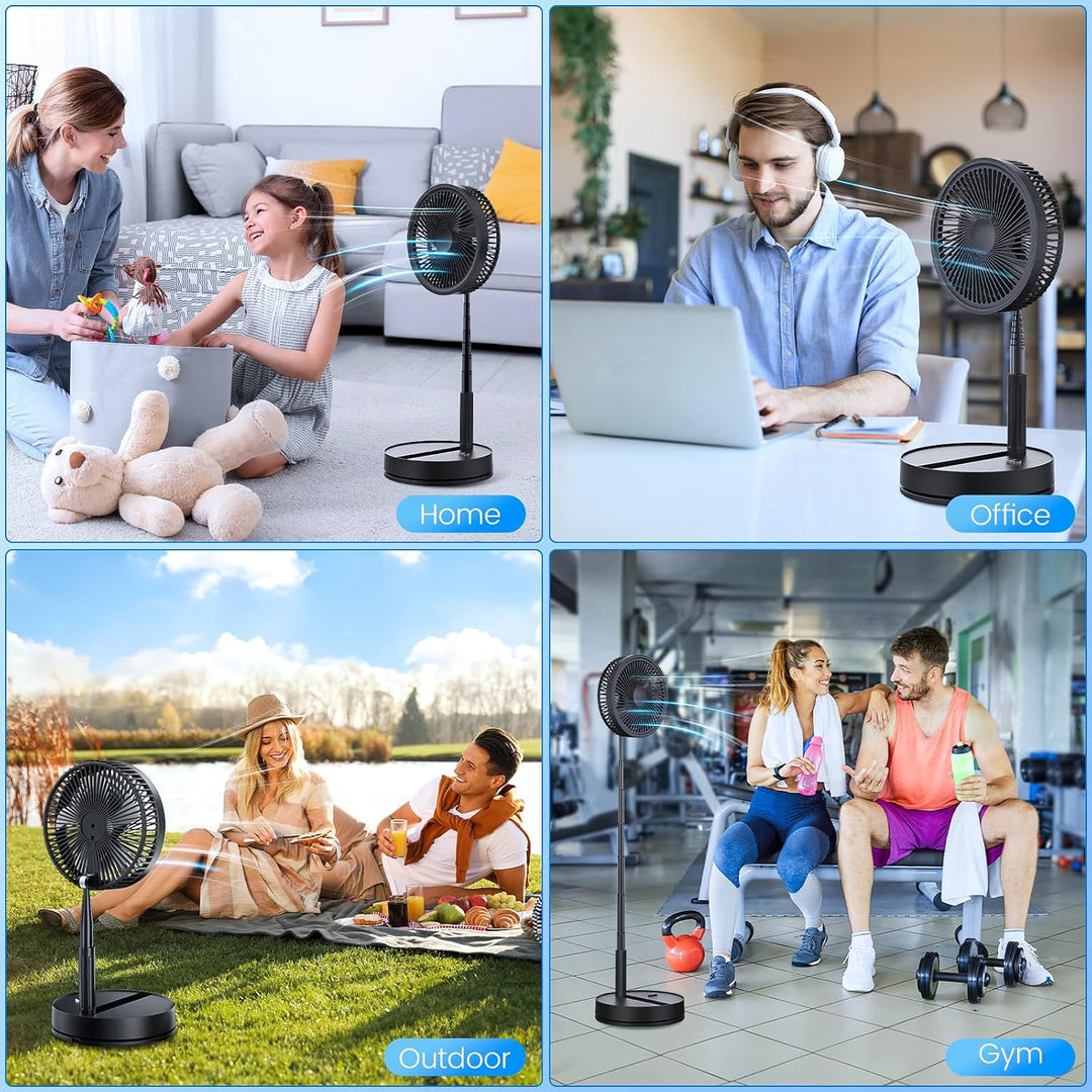 Oszillierender Ventilator Leise mit Fernbedienung, 9" Mini USB Tragbarer Tischventilator Standventil
