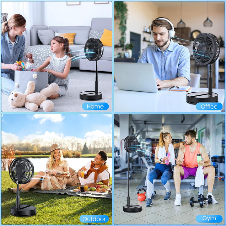 Oszillierender Ventilator Leise mit Fernbedienung, 9" Mini USB Tragbarer Tischventilator Standventil