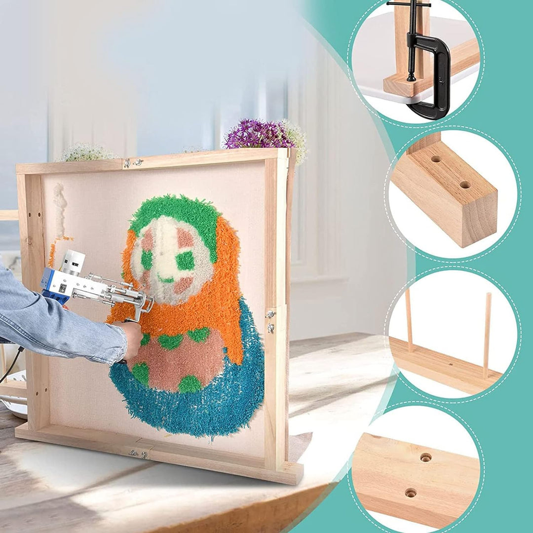 Tufting-Rahmen, DIY-Bastelrahmen, Holzteppich-Rahmen, Tufting-Zubehör, Hand-Quiltrahmen Zum Nähen vo