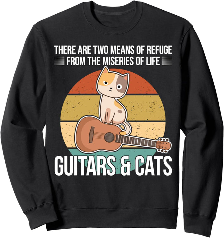 Witziger Gitarre Spruch Gitarrenspieler Katzen-Besitzer Sweatshirt